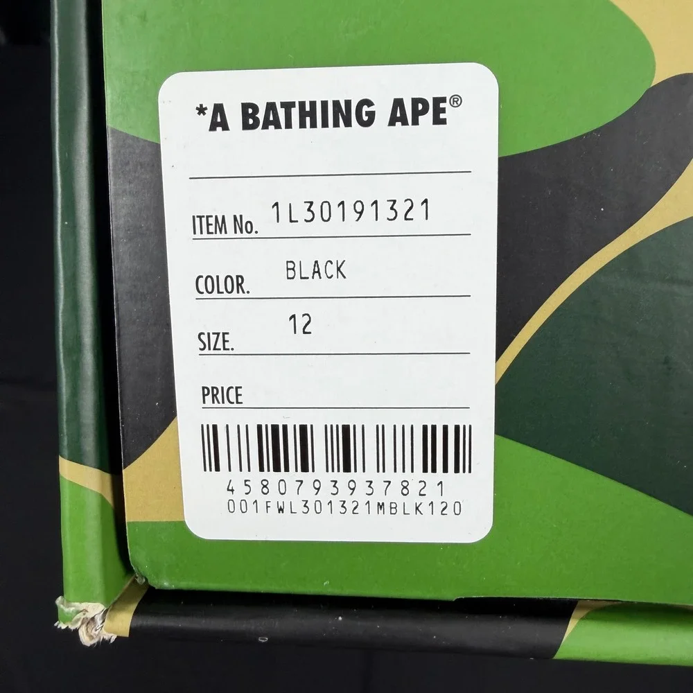 A Bathing Ape Bape Shark Sta #3 Black Blue Red Sneakers 1L30191321 Mens 12 NEW